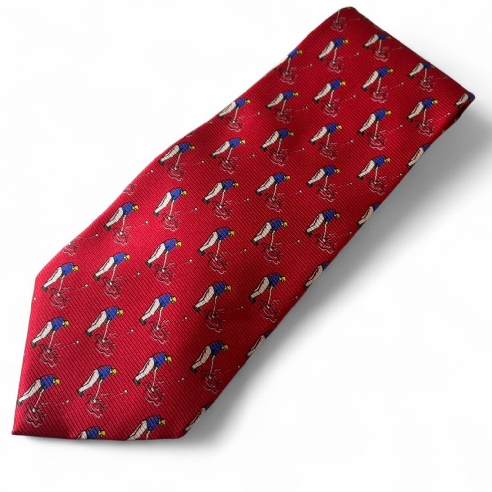 Lauren Ralph Lauren Men's Necktie Tie Golfers 100% Silk Made in USA 3.75”
